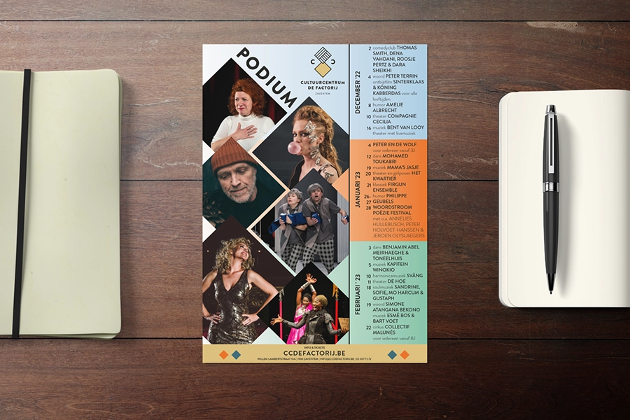 flyers en affiches nieuw cultuurseizoen
