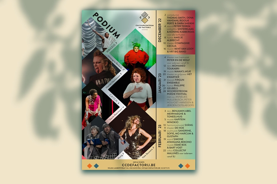 flyers en affiches nieuw cultuurseizoen