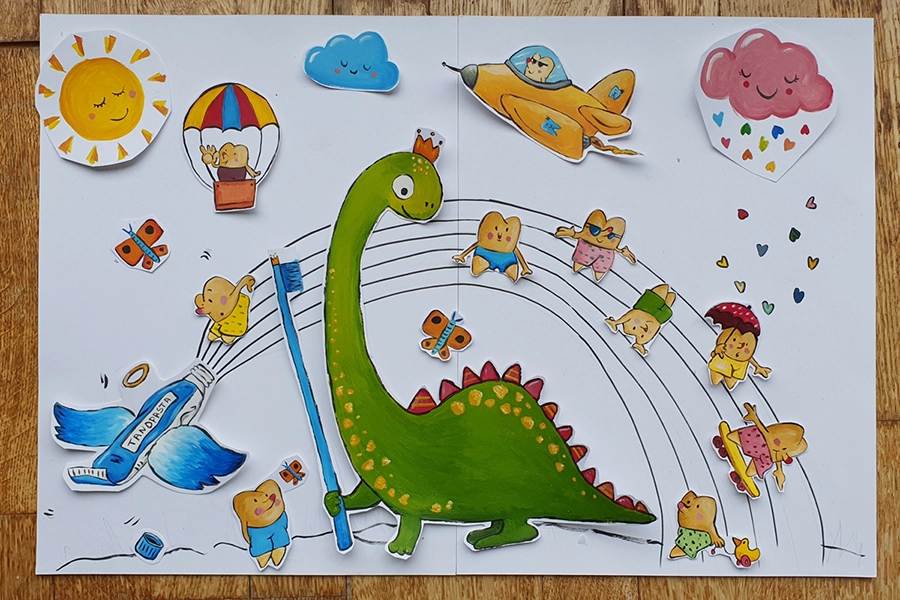 muurschildering wachtzaal tandartsenpraktijk