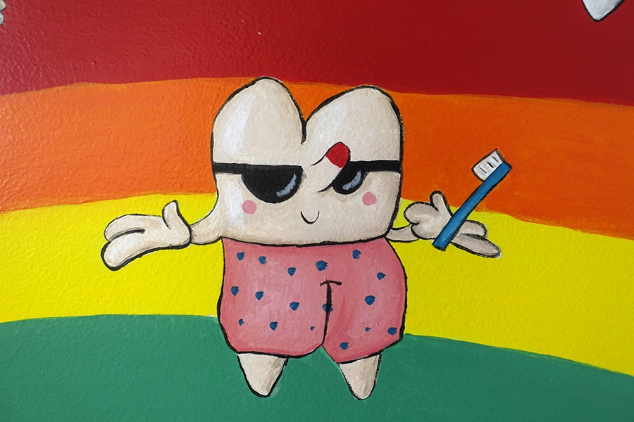 muurschildering wachtzaal tandartsenpraktijk