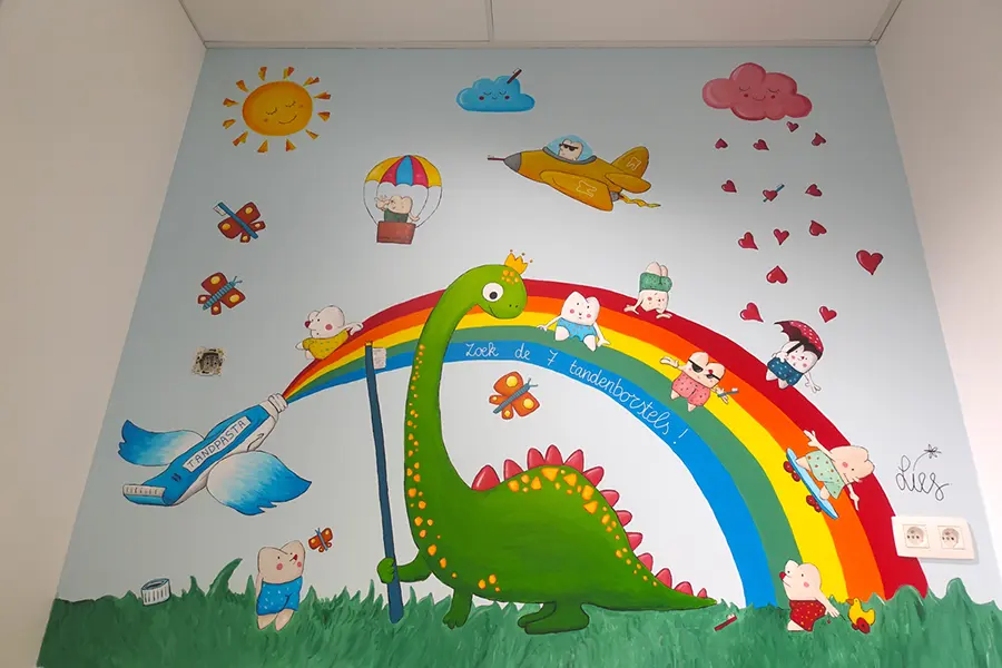 muurschildering wachtzaal tandartsenpraktijk