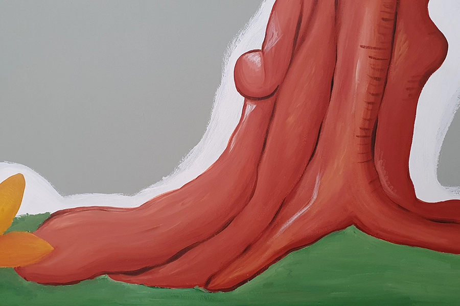 muurschildering wachtzaal neuro-kiné praktijk