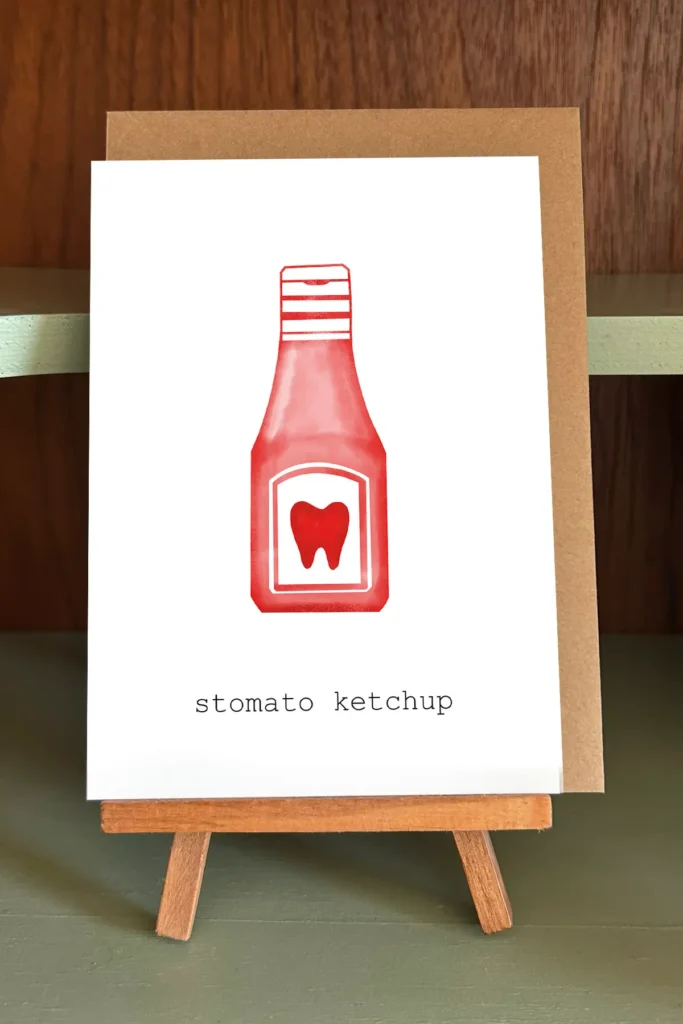 wenskaart stomato ketchup
