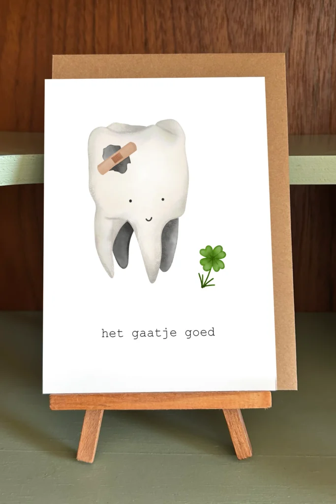 wenskaart het gaatje goed