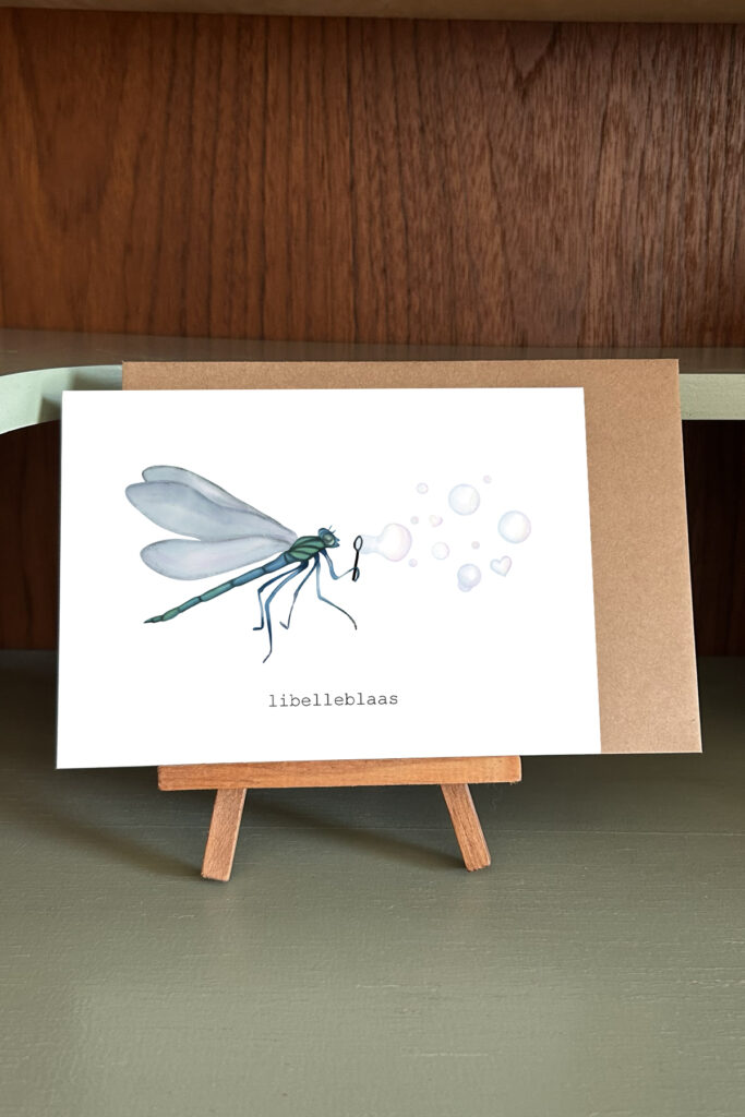 wenskaart libelleblaas