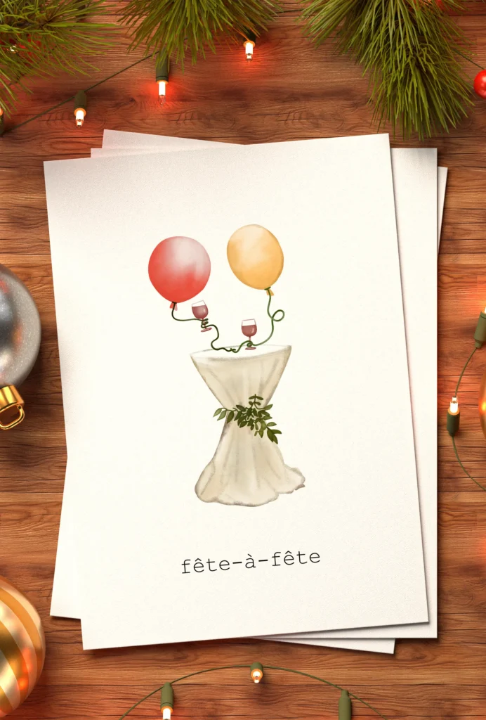 voordeelpakket 3+1 kerstkaartjes fête-à-fête