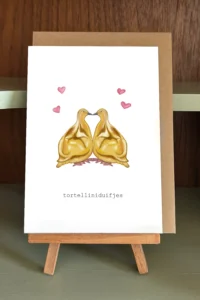 wenskaart tortelliniduifjes