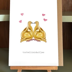 wenskaart tortelliniduifjes