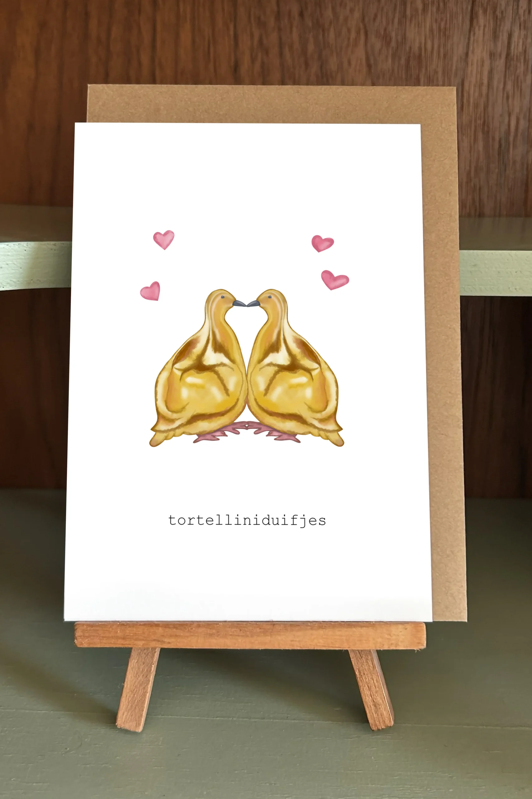 wenskaart tortelliniduifjes